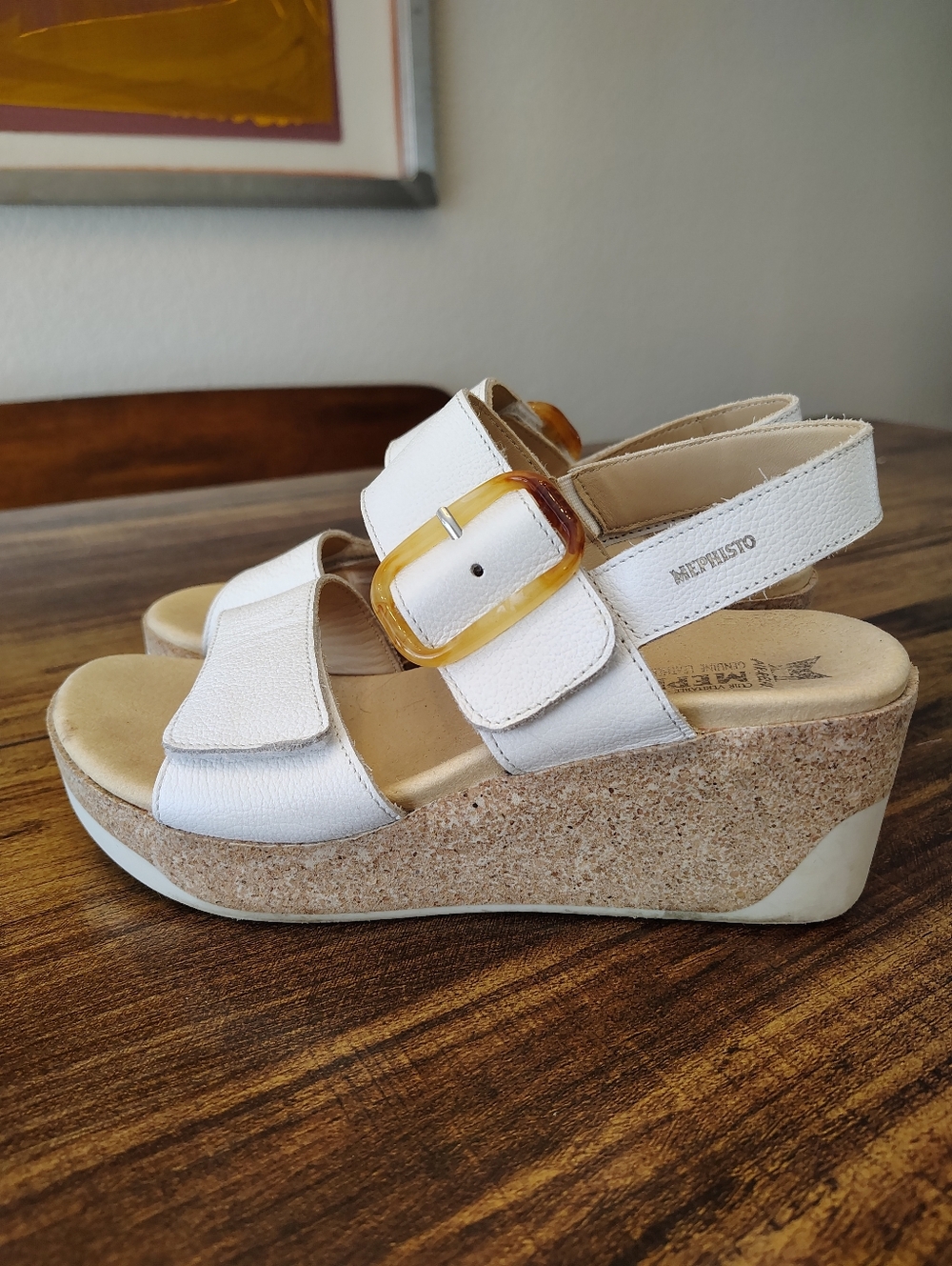 Mephisto Women’s Giulia Wedge Sandal White 37 7 - Picture 2 of 5